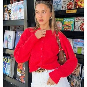 White Fox Warm Knit Cardigan